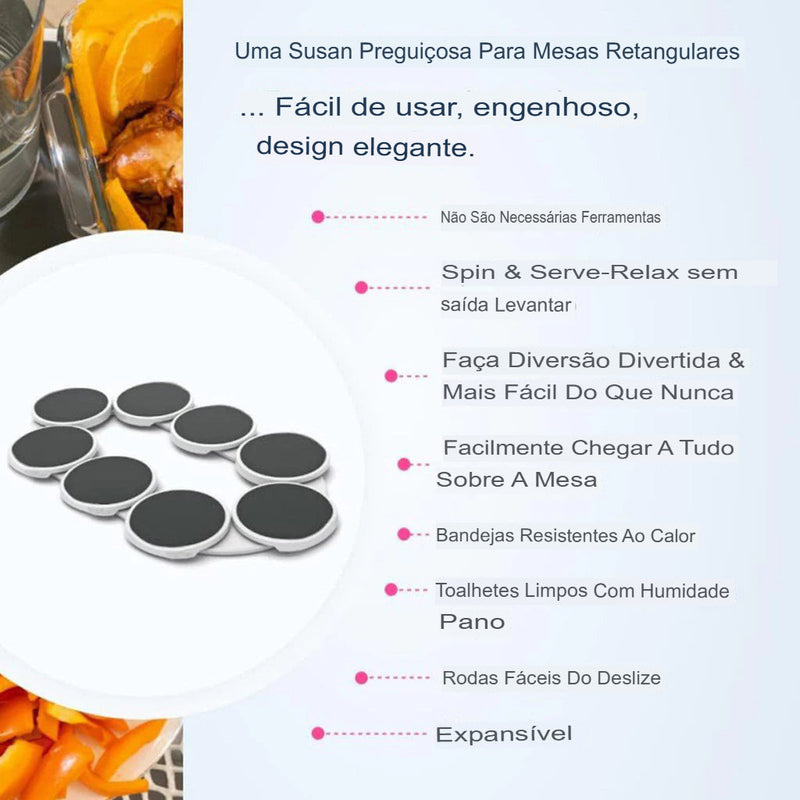 Prato de Jantar Giratório Lazy Susan Revolution | Praticidade e Estilo na Sua Mesa!